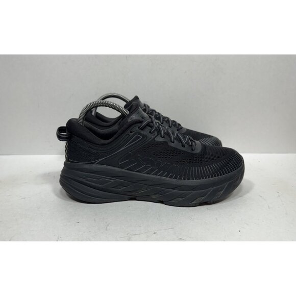 Hoka One One Bondi 7 Triple Black Running Shoes Women's Size 7.5 1110519BBLC - Picture 1 of 9
